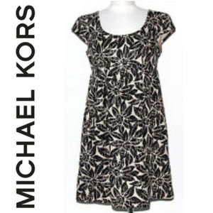 Michael Kors Sunflower Floral Linen Burlap Dress